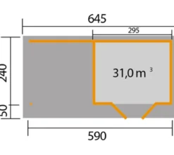 Weka Designhaus 126 B, Gr. 1, ca. B645/H225/T316 cm