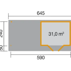 Weka Designhaus 126 B+ Gr. 1, ca. B645/H247/T316 cm