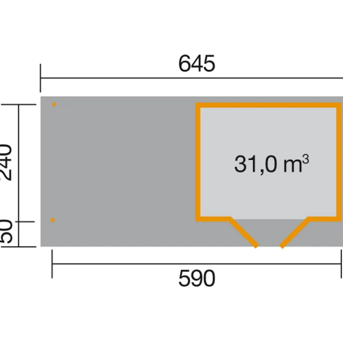 Weka Designhaus 126 B+ Gr. 1, ca. B645/H247/T316 cm