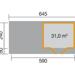 Weka Designhaus 126 B+ Gr. 1, ca. B645/H247/T316 cm