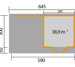 Weka Designhaus 126 B, Gr. 2, ca. B645/225/T377 cm