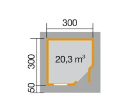 Weka Designhaus 213 Gr.2, ca. B338/H237/T338 cm