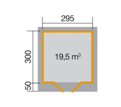 Weka Designhaus 126 Gr.3, ca. B356/H225/T377 cm