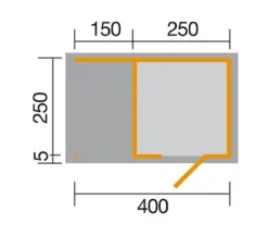 Weka Designhaus wekaLine 413 A Gr.1, ca. B410/H244/T260 cm
