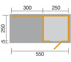 Weka Designhaus wekaLine 413 B Gr.1, ca. B560/H244/T260 cm