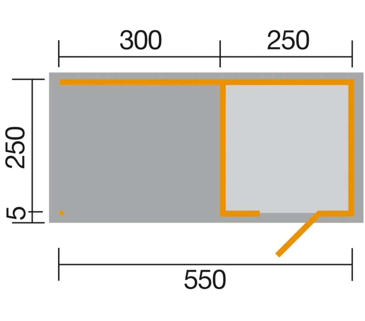 Weka Designhaus wekaLine 413 B Gr.1, ca. B560/H244/T260 cm