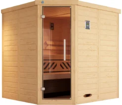 Weka Ecksauna Kami mit Glastür