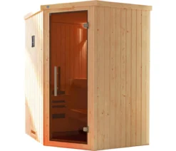 Weka Ecksauna Kiruna mit Glastür, inkl. Bio-Ofen