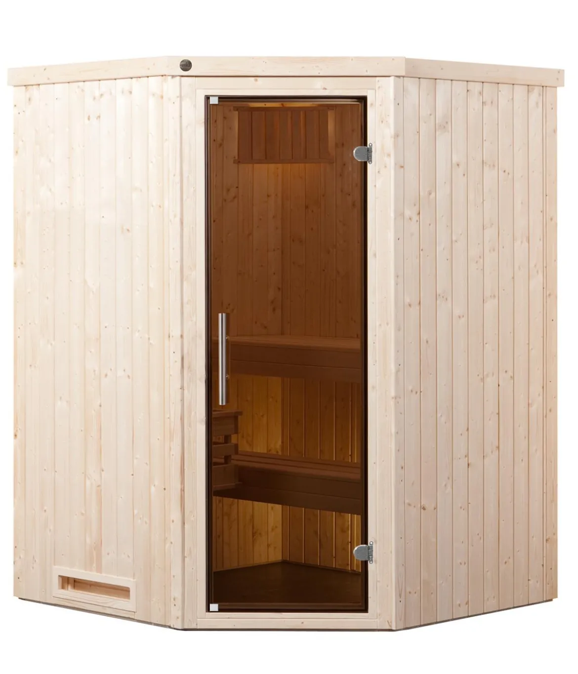 Weka Ecksauna Kiruna mit Glastür, inkl. Bio-Ofen