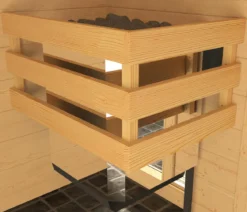 Weka Ecksauna Laukkala mit Glastür, ca. B144/H200/T144 cm
