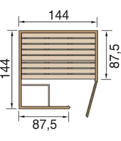 Weka Ecksauna Laukkala mit Glastür, ca. B144/H200/T144 cm