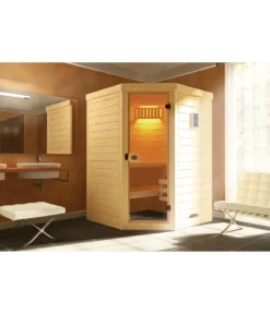 Weka Ecksauna Laukkala mit Glastür, ca. B144/H200/T144 cm