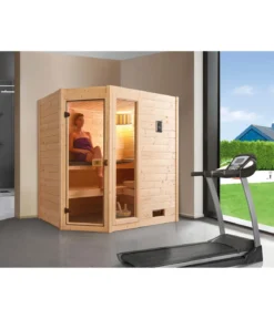 Weka Ecksauna Valida mit Glastür und Fenster