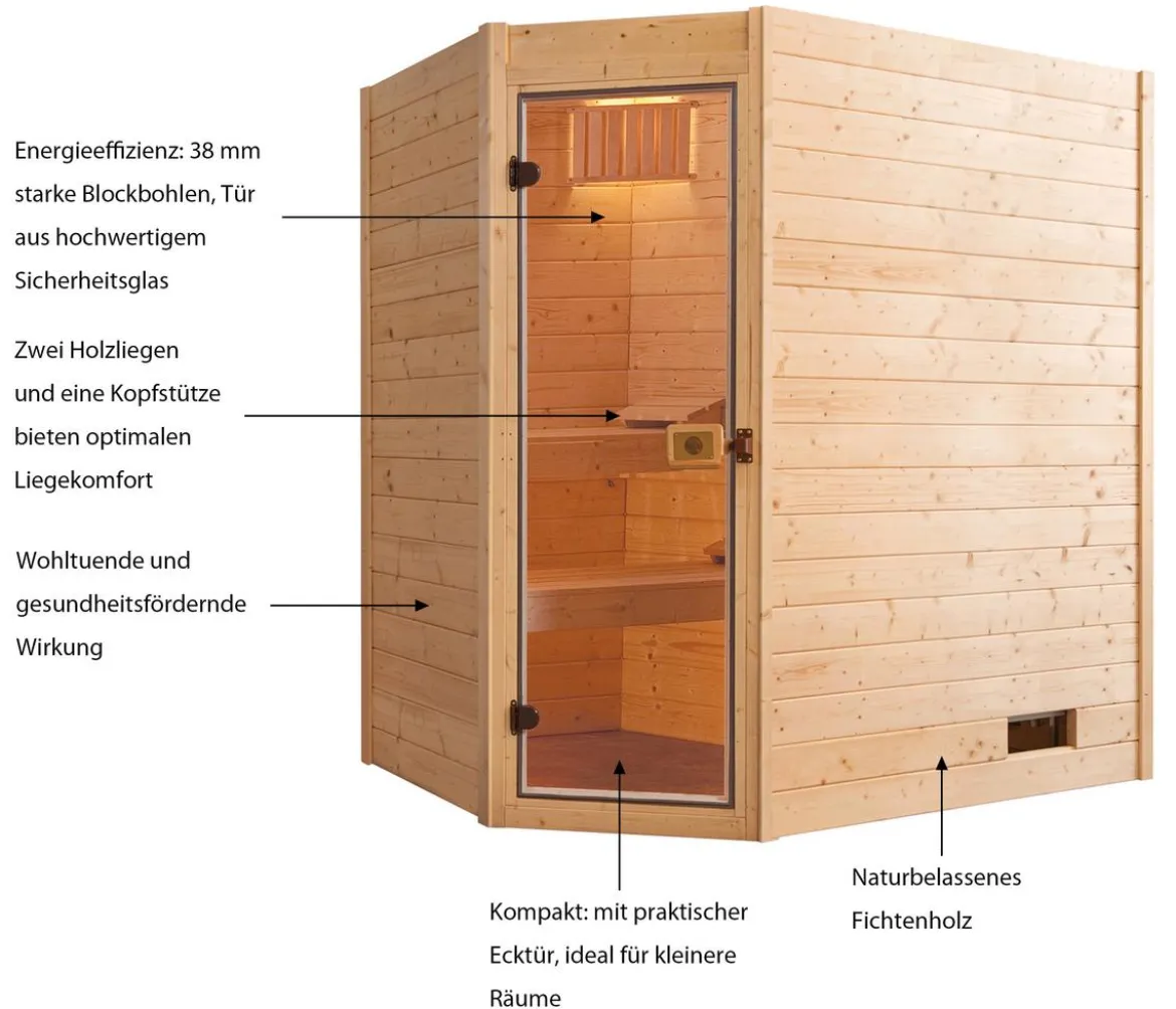 Weka Ecksauna Valida mit Glastür