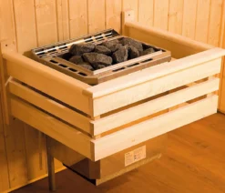 Weka Ecksauna Valida mit Glastür und Fenster inkl. Ofen, ca. B189/H203,5/T139 cm