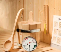 Weka Ecksauna Valida mit Glastür und Fenster inkl. Ofen, ca. B189/H203,5/T139 cm