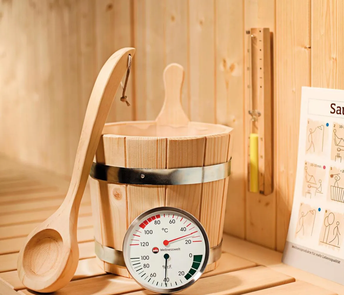 Weka Ecksauna Valida mit Glastür und Fenster inkl. Ofen, ca. B189/H203,5/T139 cm