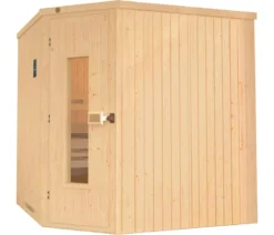 Weka Ecksauna Varberg mit Holztür, ca. B194/H199/T194 cm