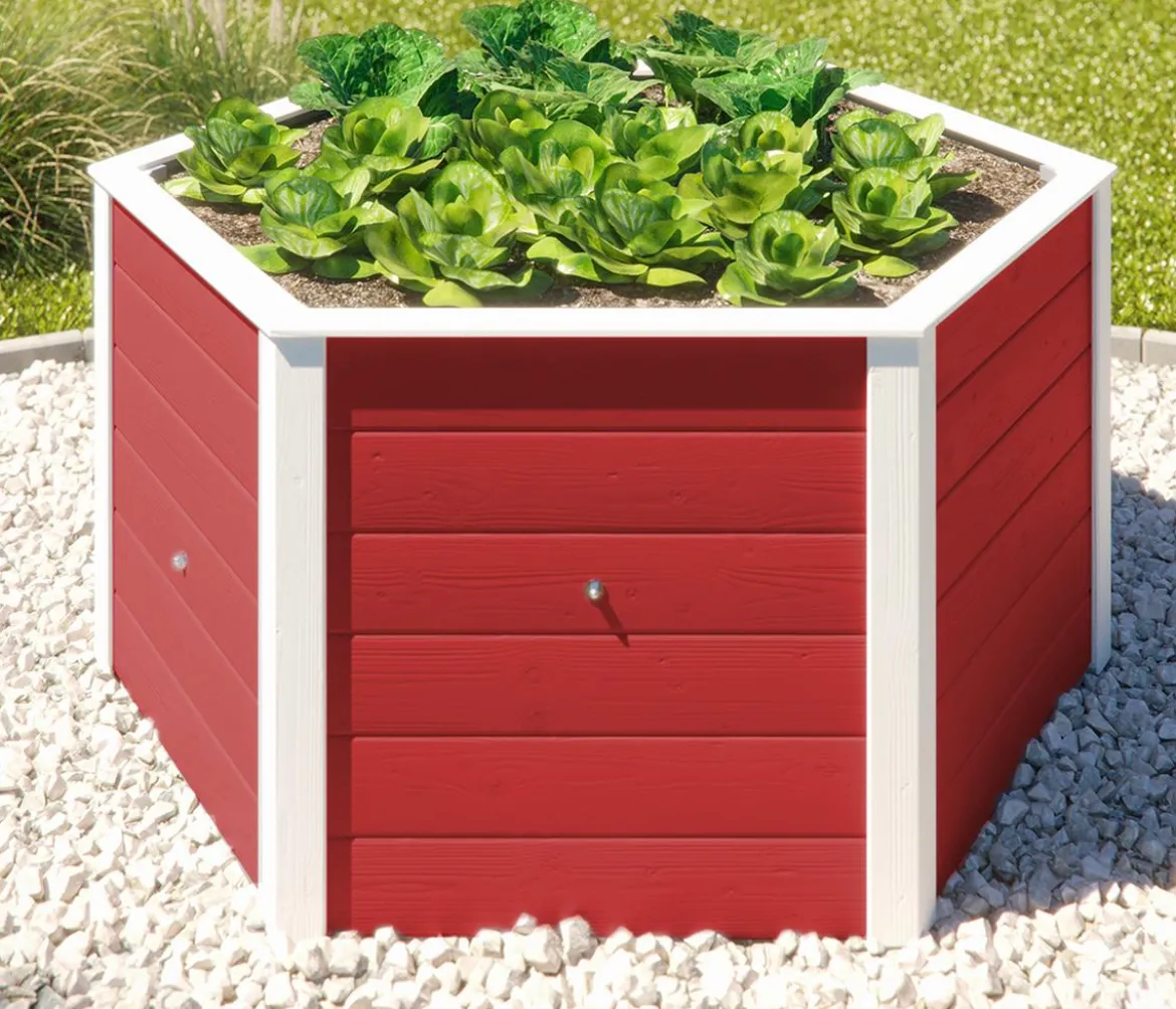 Weka Elementhochbeet 6-Ecke 669, ca. B143/H68,5/T143 cm