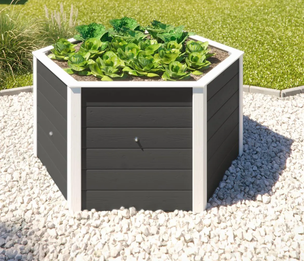Weka Elementhochbeet 6-Ecke 669, ca. B143/H68,5/T143 cm