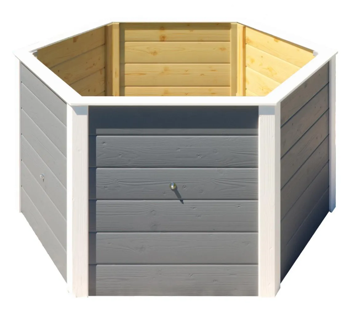 Weka Elementhochbeet 6-Ecke 669, ca. B143/H68,5/T143 cm