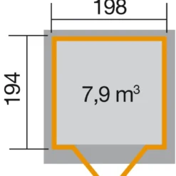 Weka Gartenhaus 325 A, ca. B200/H236/T241 cm