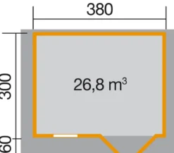 Weka Gartenhaus 111, ca. B460/H266/T374 cm