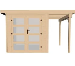 Weka Gartenhaus 321 + 115 cm Anbau