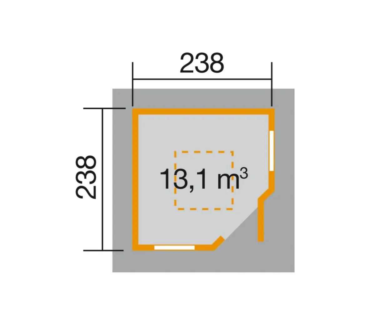 Weka Gartenhaus 149 5-Eck, ca. B318/H301/T318 cm