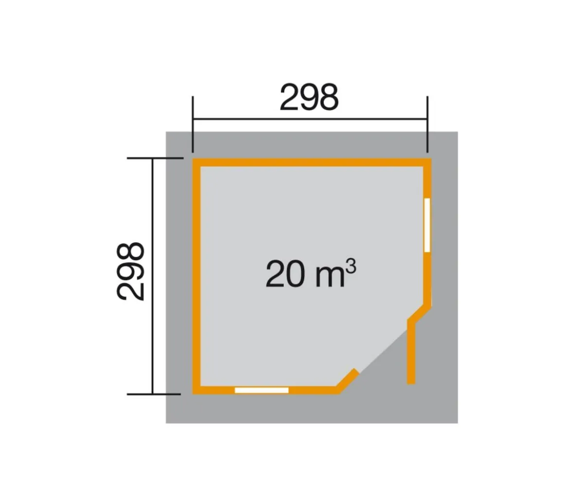 Weka Gartenhaus 149 5-Eck, Gr. 2, ca. B380/H290/T380 cm