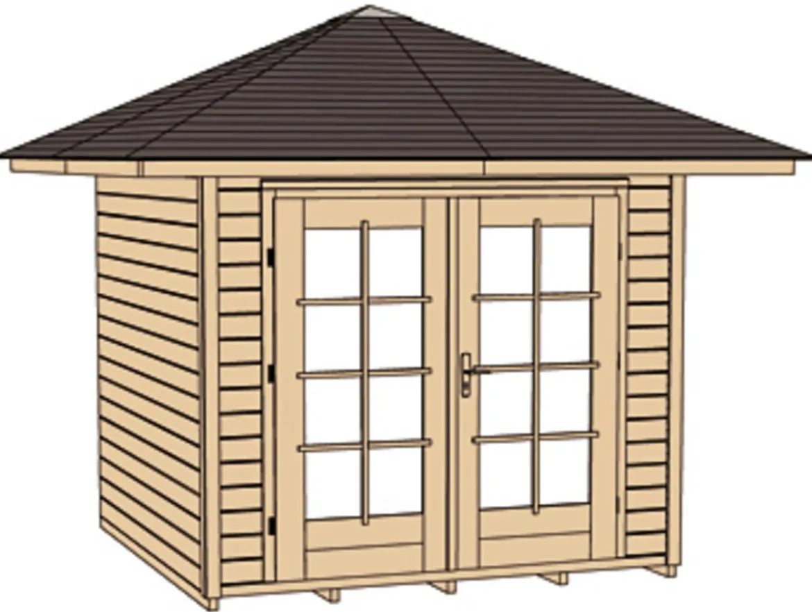 Weka Gartenhaus 177 4-Eck Gr. 1, ca. B318/H280/T318 cm