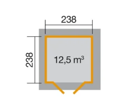 Weka Gartenhaus 177 4-Eck Gr. 1, ca. B318/H280/T318 cm