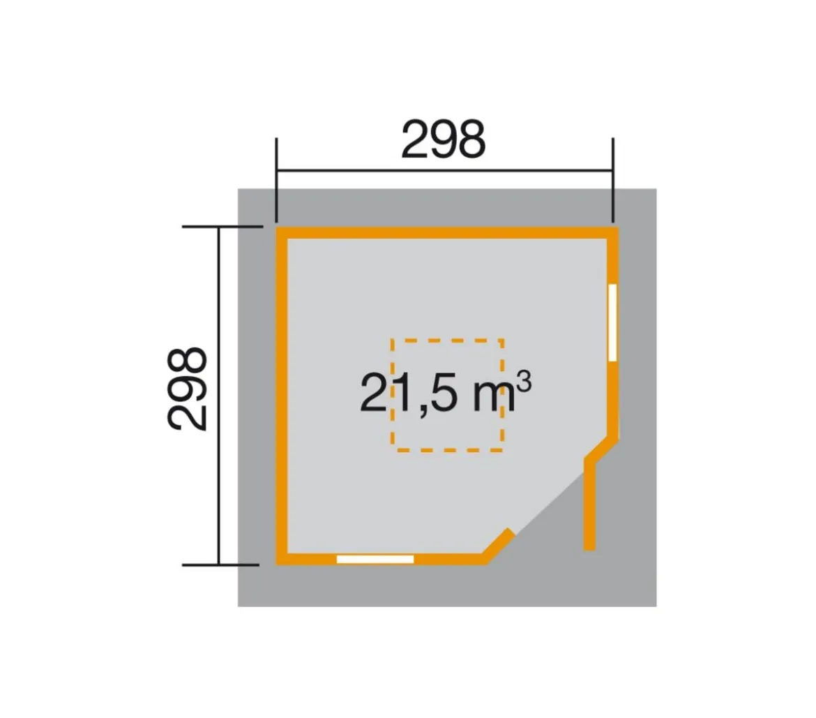 Weka Gartenhaus 149 5-Eck, Gr. 2, ca. B380/H315/T380 cm