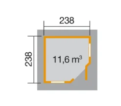 Weka Gartenhaus 149 5-Eck Gr. 1, ca. B318/H276/T318 cm