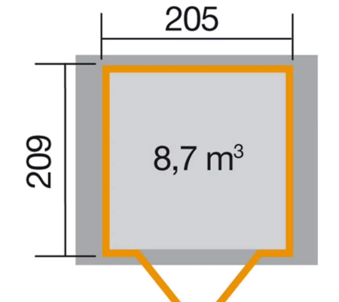 Weka Gartenhaus 224 Gr. 1, ca. B260/H238/T233 cm