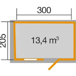Weka Gartenhaus 123 Gr. 3, ca. B380/H253/T239 cm