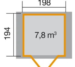 Weka Gartenhaus 316 Gr. 2, ca. B240/H221/T217 cm