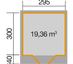 Weka Gartenhaus 179 Gr. 4, ca. B356/H224/T375 cm