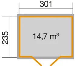 Weka Gartenhaus 218 Gr. 3, ca. B320/H253/T269 cm