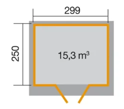 Weka Gartenhaus 325 Gr.4, ca. B301/H225/T301 cm
