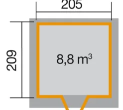 Weka Gartenhaus 227 Gr. 1, ca. B229/H217/T253 cm