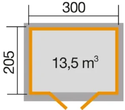 Weka Gartenhaus 122 Gr. 3, ca. B380/H253/T239 cm