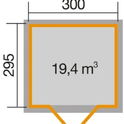 Weka Gartenhaus 122 Gr. 5, ca. B380/H253/T324 cm