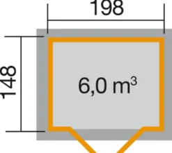 Weka Gartenhaus 323 Gr.1, ca. B225/H221/T171 cm