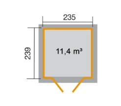 Weka Gartenhaus 224 Gr. 3, ca. B280/H238/T263 cm