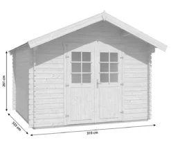 Weka Gartenhaus 209 Gr. 2,5, ca. B333/H261/T310 cm