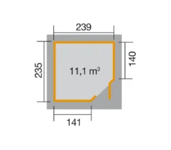 Weka Gartenhaus 229 Gr. 2, ca. B270/H217/T270 cm