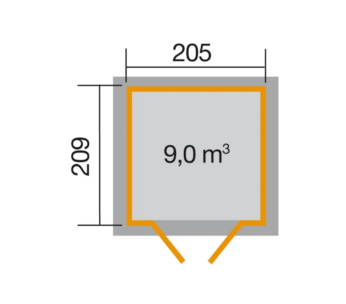Weka Gartenhaus 226 Gr.1, ca. B237/H252/T231 cm