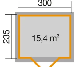 Weka Gartenhaus 122 Gr. 4, ca. B380/H253/T274 cm