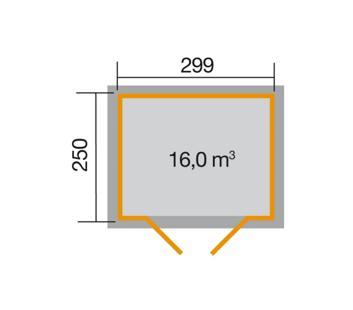 Weka Gartenhaus 323 Gr.4, ca. B330/H232/T273 cm